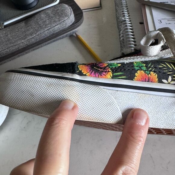 Vans Old Skool Black Suede Tropical Floral Size 9 Womens 7.5 Mens Hawaiian Print - Picture 10 of 13